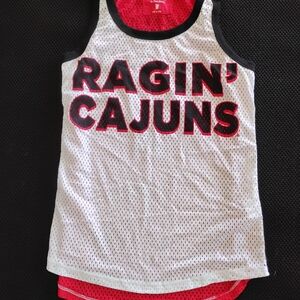 Ragin' Cajuns Women's White and Red Jersey Tank Top